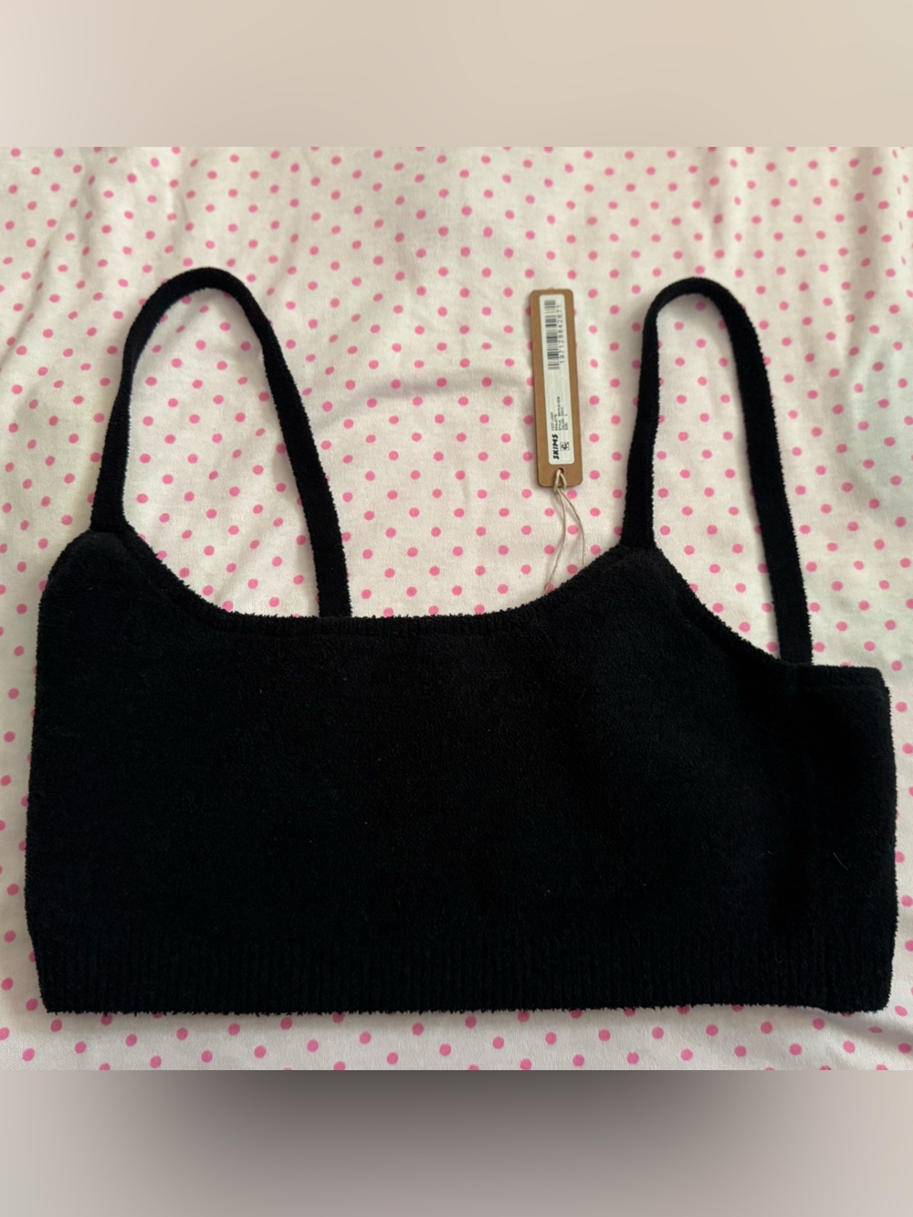 SKIMS Black Cozy Bralette (2) and Tan Lace (1) three-piece bundle